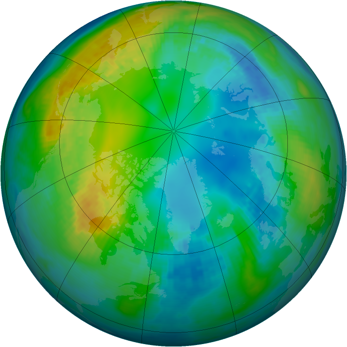 Arctic ozone map for 08 November 1981